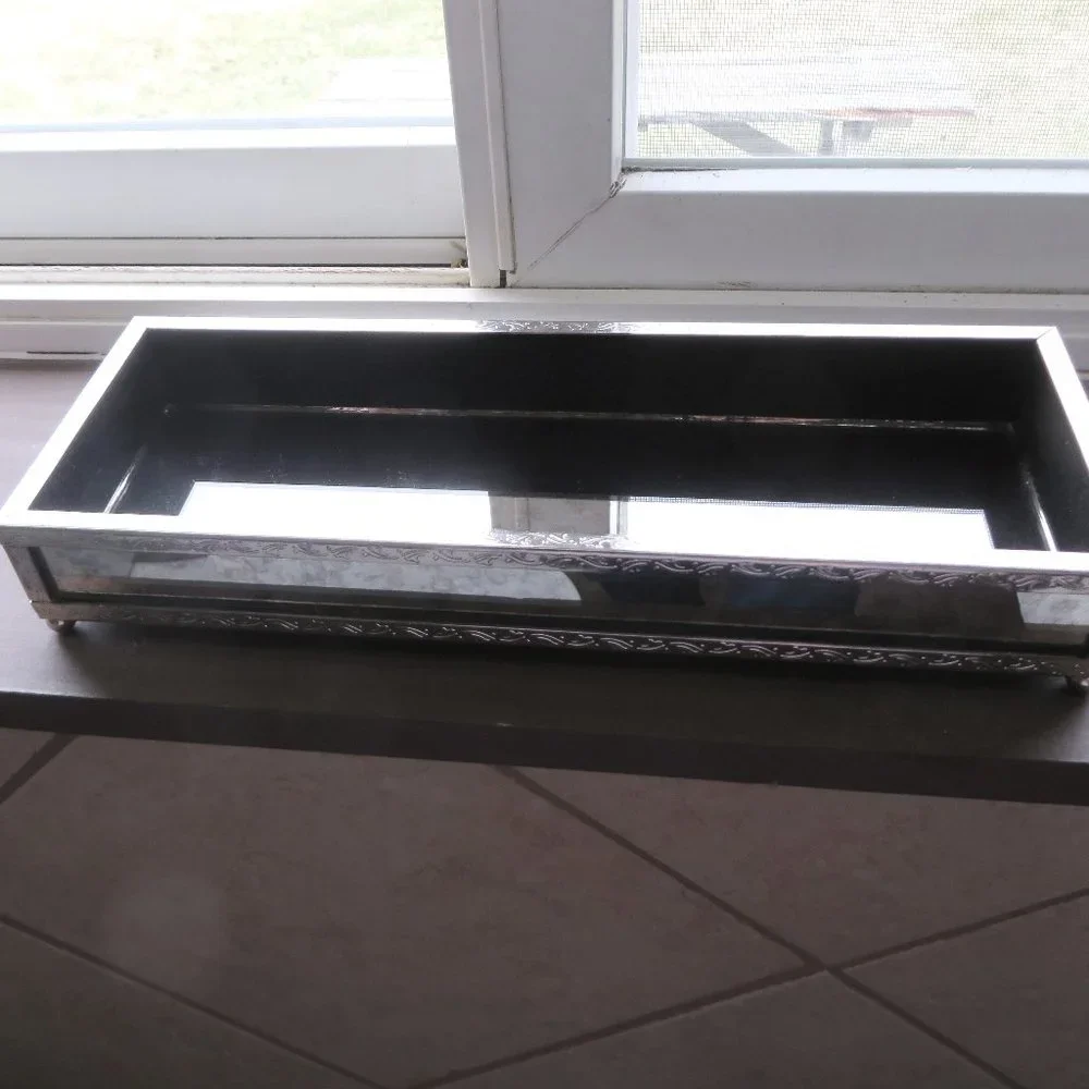 Mirrored Vanity Tray for Bathroom or Dresser + SWABS holder